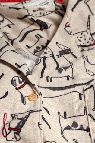 Oatmeal Cosy Dog Print Pyjama Set